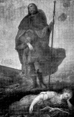 8. A SZENT RÓKUS PLÉBÁNIA 613 3. kép. A templom régi, Szent Rókust ábrázoló oltárképe (Ho. A.) barokk szobordíszeit is. 1763-ban (talán az 1763.