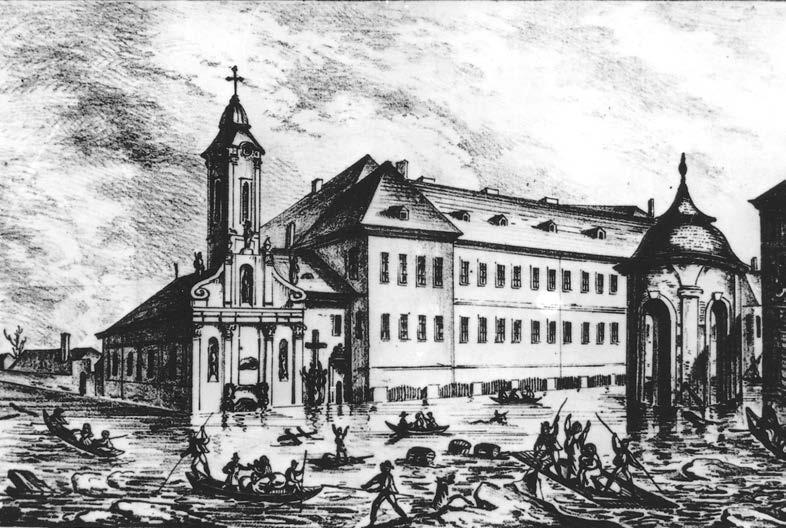 616 PESTI-BELSÔ ESPERESKERÜLET ta. Az oltár sarokpilléres menzáján kör alaprajzú kupolás tabernákulum állt, a fôoltárképet timpanonos, lapos, ión pilaszteres mûmárványozott építmény keretezte.