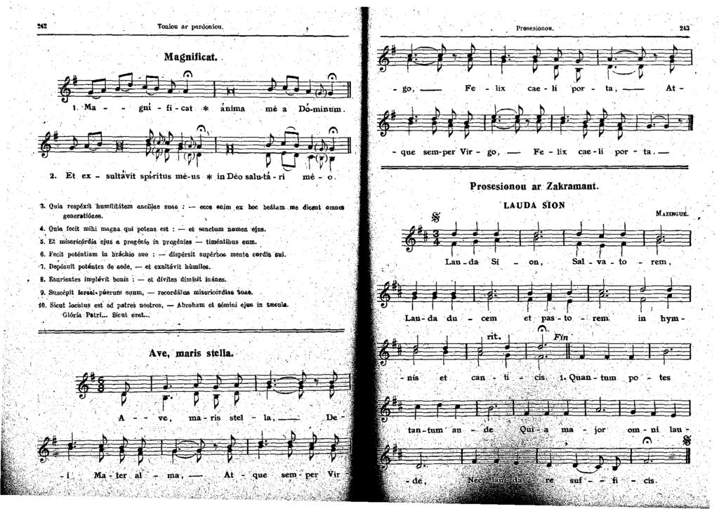 ... Toniou ar p«rdooiou. Magnificat. t. Ma - gni - fi-- cat *.lnima IPé a no-minitm. Il ct i Prosesionou.