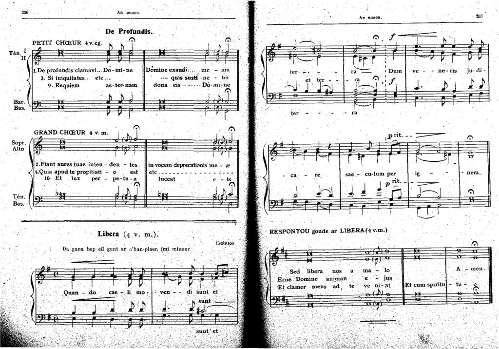 An ll.llil-on. De Profundis. t.d profundis clamavi... no-mi-ne 3. Si iniquitates.. etc... 9. Reqù.iem ae-ter-nam DOmine exaudl.... me - am quîs su.sti -ne - bit dona eis--- ---DO-mt-ne Bar.lm Bas.