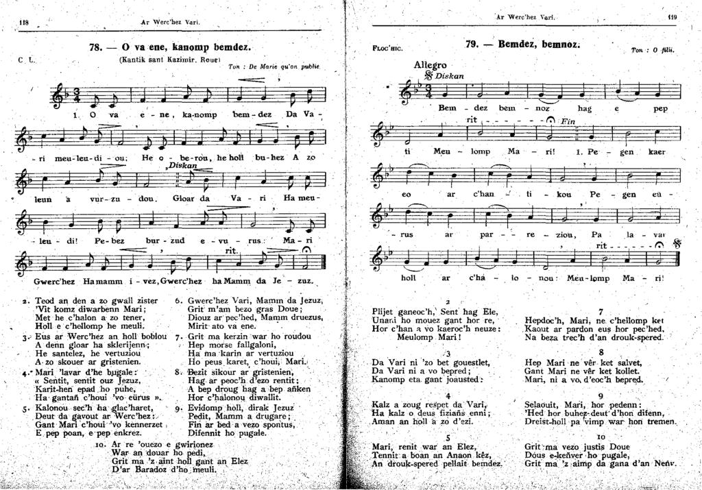 8 C L... ri leun J Ar \Yerchez Vari. 78. - 0 va ene, kanemp bemdez. (Kantik sant Kazimir. Rcuel To. : De.Marie quon Publie J J j. 0 va e - ne, ka,:-nomp bem- dez Da Va... =-- i Ji IJ meu;,.
