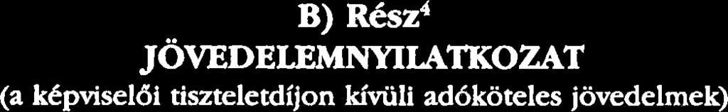 IV. Egykb kozlenddk B) R~SZ~ J~VEDELEMNYILATKOZAT (a kkpviselbi tiszteletdijon kiviili ad6koteles jovedelmek) 1. Foglalkozha:. ALPQL 6..~.A&~$TCL.. Munkahelye:... QU.O.fifC$X...C5... p.ek....... Sziineteltetie foglalkozhit: igen \.