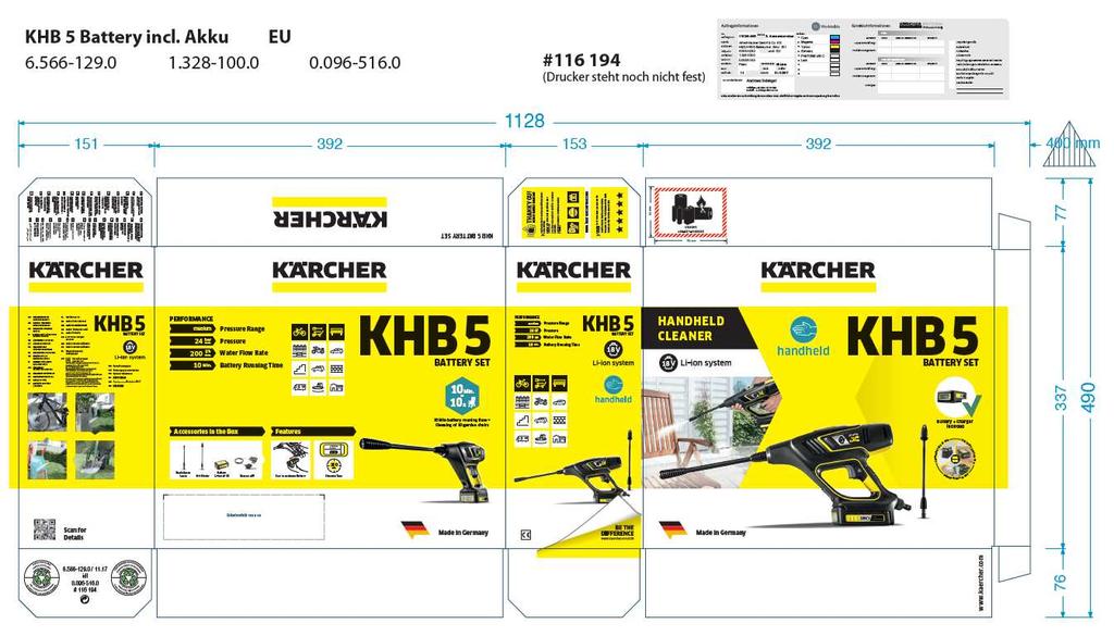 3.5 FELHASZNÁLÁSI TERÜLET Hány négyzetmétert lehet lemosni a 10 perc (18 V / 2,5 Ah) akkumulátor üzemidején belül a PS 20 Handhelddel? Update 10 m² in 10 min 21 6.