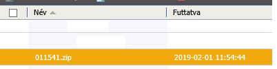 A Rendben gomb lenyomását követően elkezdődik a zip állomány feltöltése, erre rendszerüzenet