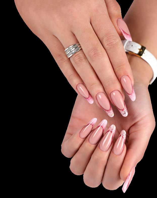 ) R137-es Royal Gel-lel megfestem a szabadszéli részt, amelyet LED lámpában 2 percig köttetek.