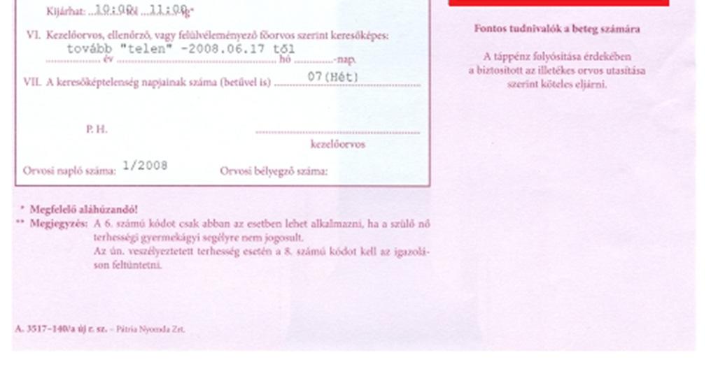 Fontos: Csak akkor tölti át a munkakört, ha a páciens törzskartonjában a Foglalkozás adat ki van