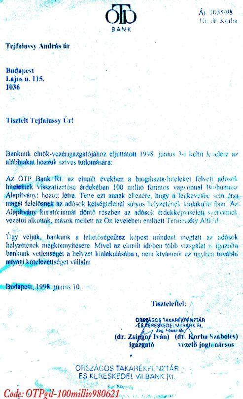 Az OTP-vel beismertettem a hitelezési csalását és kárpótolta a csalásához a