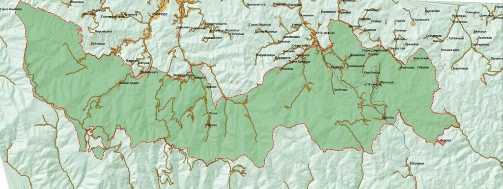 Figure 1. Map of the study area. (dams, rivers, streams and fountains) were collected (Table 1). GARMIN 530 portable GPS receiver was used during the inventory visits.