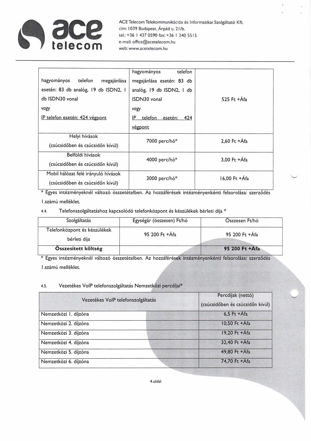 ar)a a 5'ffi* rce,-.- L ^. Telecom Tel kommuniki i6r 6s lnforrnatikei SzolEihr6 Kft. cim: 039 Budap st, Arpad u. 2 Ub. tel.: +35 437 0590 fax: +36 2iO 5515 e-mail oft ce@ac telecom.