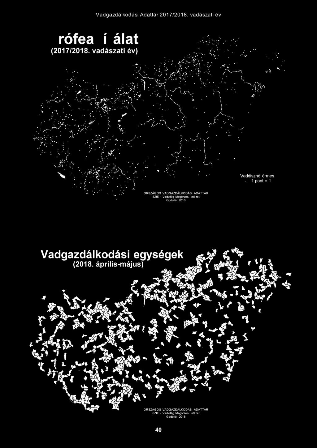 Intézet Gödöllő, 2018 Vadgazdálkdásiegységek (2018.