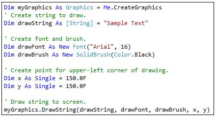 A Graphics objektum metódusai Vonalak-alakzatok rajzolása: DrawString: