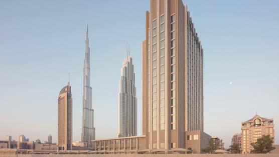 A világ legnagyobb bevásárló- és szórakoztatóközpontja, a The Dubai Mall sétával megközelíthetô,