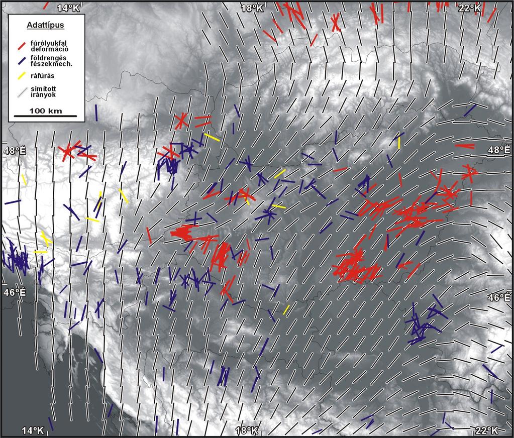 3.2. Neotektonikai viszonyok: feszültségi és deformációs tér elemzése [32, 33, 35, 47, 48, 50, 59 sz.