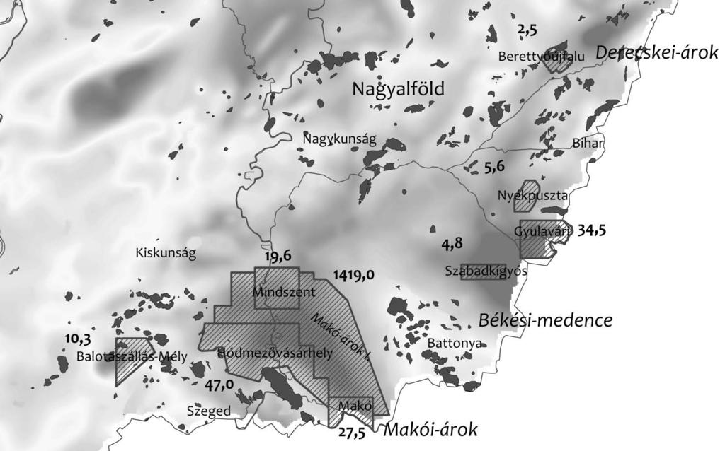 Kovács Fancsik A nem konvencionális szénhidrogének 5. ábra A felfedezett, kitermelhető vagyon alakulása. Az éves kitermelés csökkenti, az új felfedezések mennyisége növeli egy-egy év aktuális értékét.