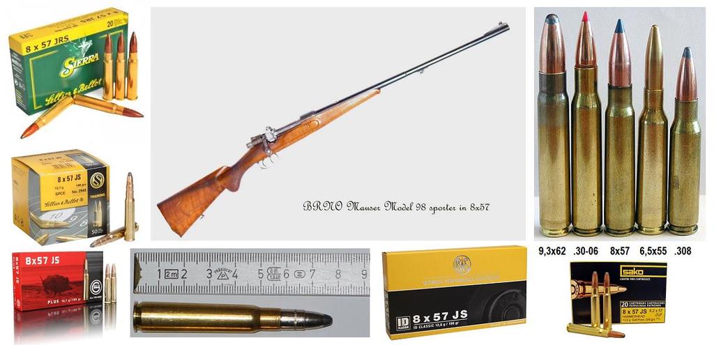8x57 IS/IRS A 8x57-es, vagy más néven 8 mm Mauser német fejlesztésű kaliber, melyet 1905-ben vezettek be. A két világháború alatt a német haderő alaptölténye lett.