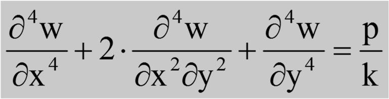 Lemezegyenlet Az egyensúlyi egyenlet, a fizikai és a kompatibilitási egyenletek figyelembevételével: alakú
