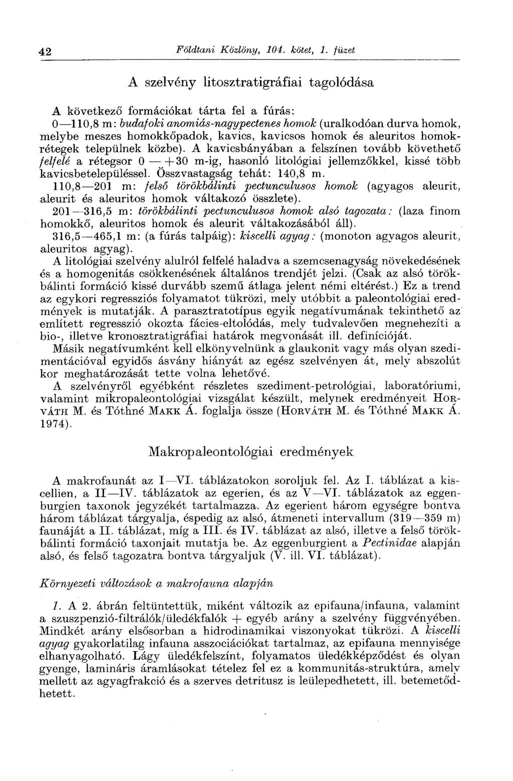 42 Földtani Közlöny, 104. kötet, 1.