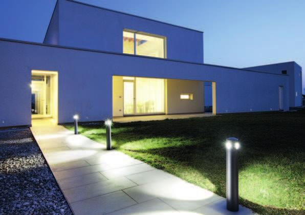 IP65 208 Outdoor series of light fittings, die cast aluminium housing electrostatically painted in dark grey or mat white, equipped with POWER s. Integrated driver.