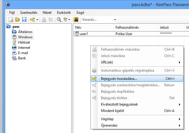 KeePass Új