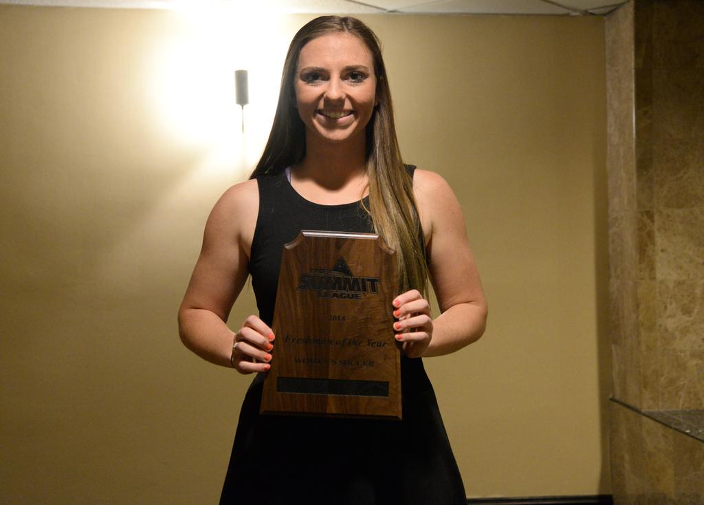 HONORS & AWARDS Stephanie Hoffman (above) was the 2009 Summit League Defensive Player of the Year.