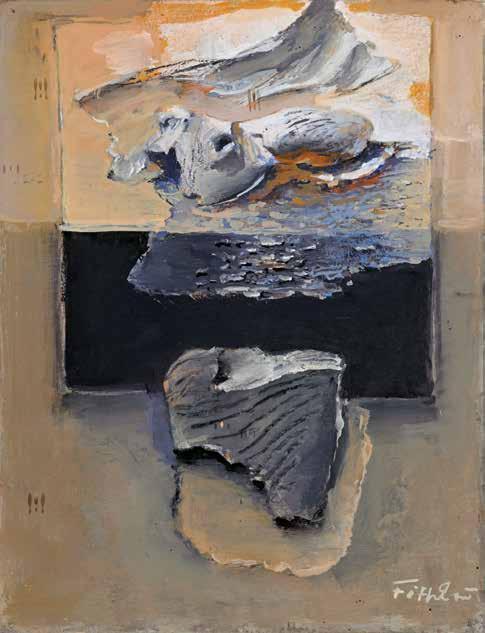Gödör, 1990 farost, olaj, 43x30 cm