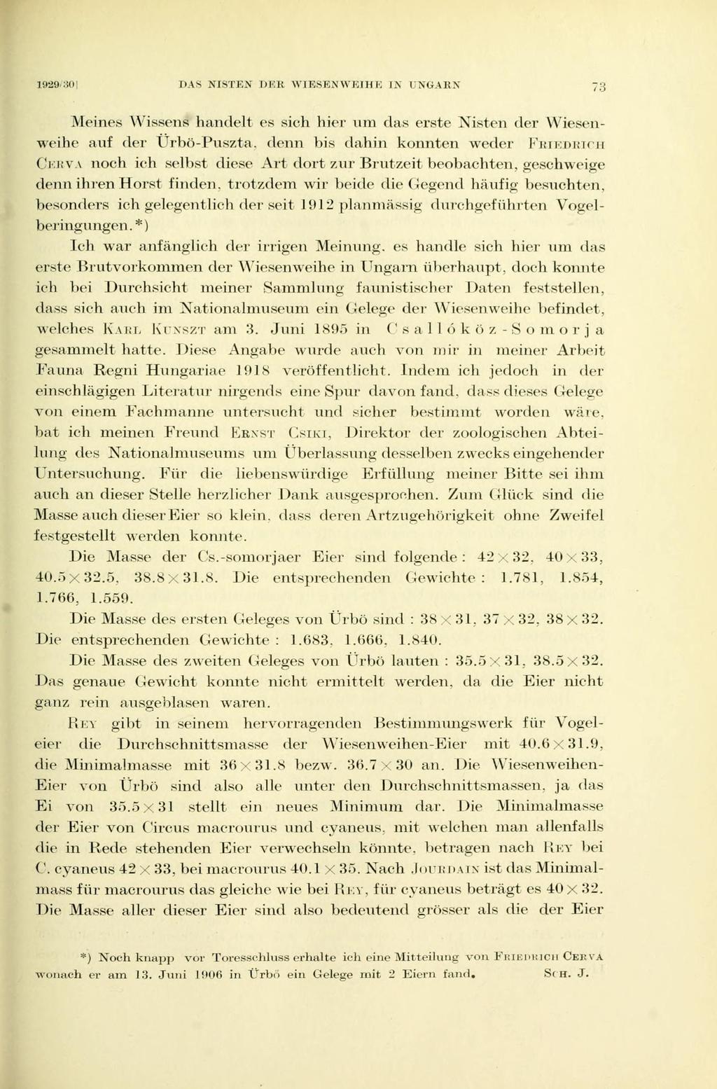 1929/301 HAS NISTEN DER WIESEN WJÍIU K IN UNGARN Meines Wissens handelt es sich hier um das erste Nisten der Wiesenweihe auf der Ürbö-Puszta.