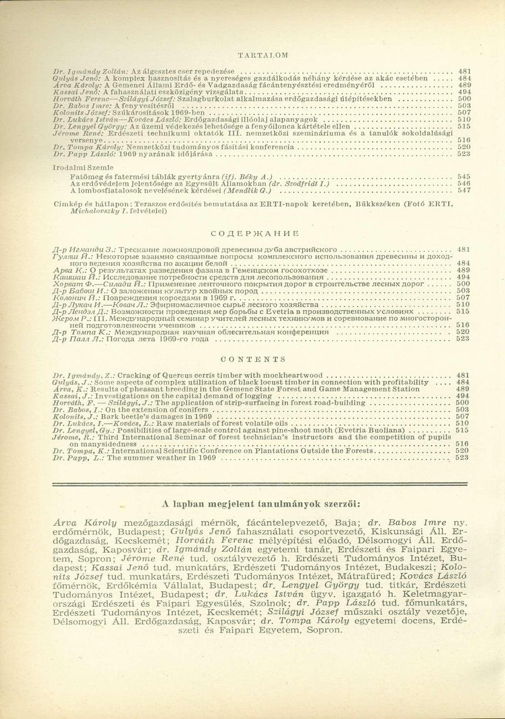 TARTALOM Dr.