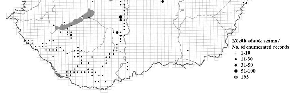előfordulási adatot gyűjtöttünk. Ezek egy része a Flóraatlasz alapján (BARTHA et al. 2015) az érintett flóratérképezési kvadrátra nézve új fajnak bizonyult.