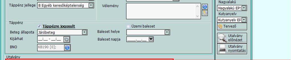 A FEOR kód és a munkakör kitölthető, vagy a két adatmező közötti nyíl gombra