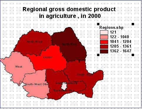 20 Bull. of the Szet Istvá Uiv., Gödöllı, 2008. Fig. 8 shows the structure of GDP by regio. We observed that the growth is differet i the regios, but the biggest value remais to Bucharest-Ilfov regio.