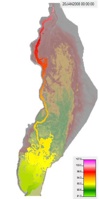 44. ábra Az érzékenységvizsgálat és az alapállapot árhullámképei Mohácsnál 45.