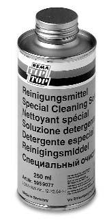 Cikkszám Megnevezés Tartalom Kiszerelés 595 9118 Tisztító folyadék R4 250 ml 25 595 9125 Tisztító