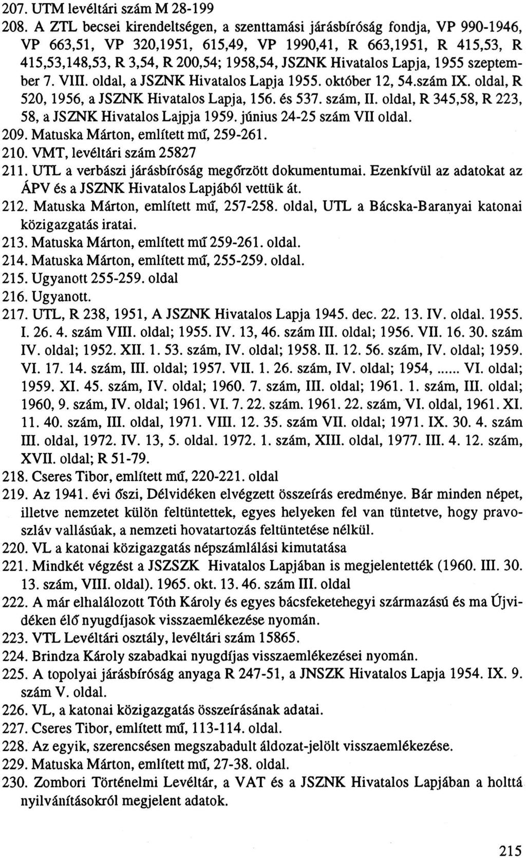 207. UTM levéltári szám M 28-199 208.