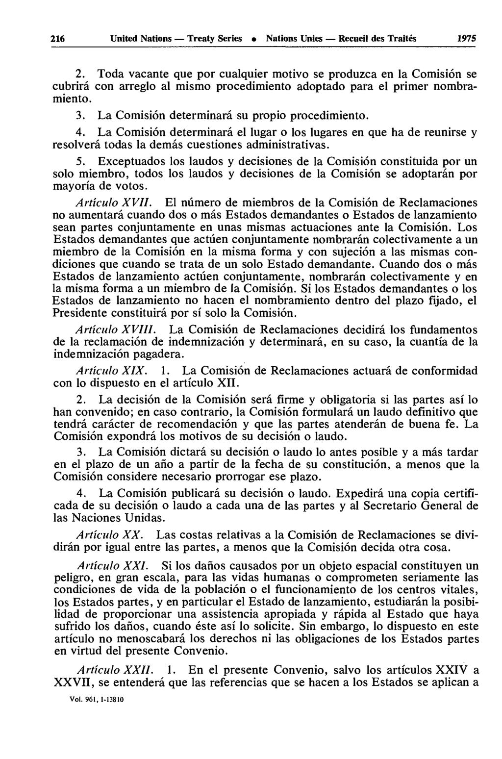 216 United Nations Treaty Series Nations Unies Recueil des Traités 1975 2.