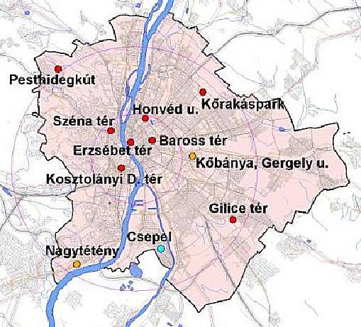 mérőállomás- pl: Pesthidegkút