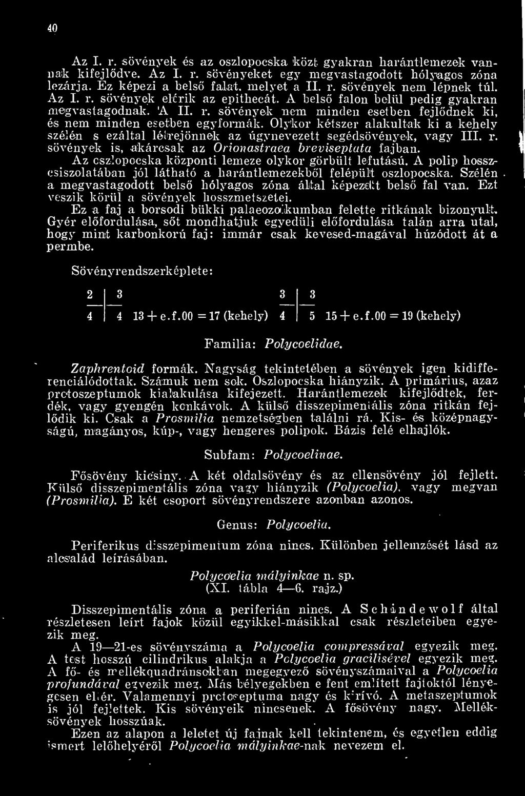 Olykor kétszer alakultak ki a kehely szélén s ezáltal létrejönnek az úgynevezett segédsövények, vagy III. r. sövények is, akárcsak az Orionastraea breviseptata fajban.