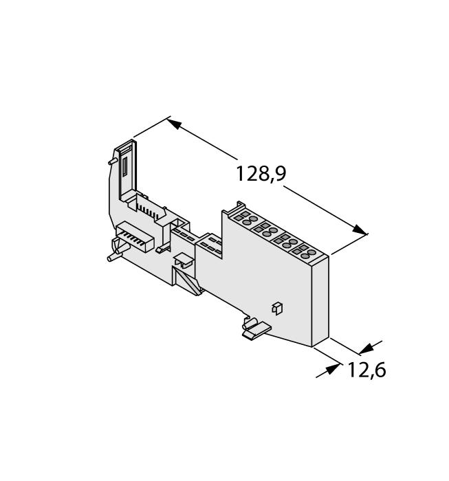 Compatible base modules Ölçekli çizim Type Pin configuration BL20-S4T-SBBS 6827046 Tension spring connection Konektörler /S2500 BL20-S4S-SBBS 6827047 Screw connection /S2501