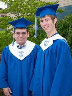 AIMEE DILGER/THE TIMES LEADER Salutatorian Jeremy Osko reviews his speech prior to the commencement.