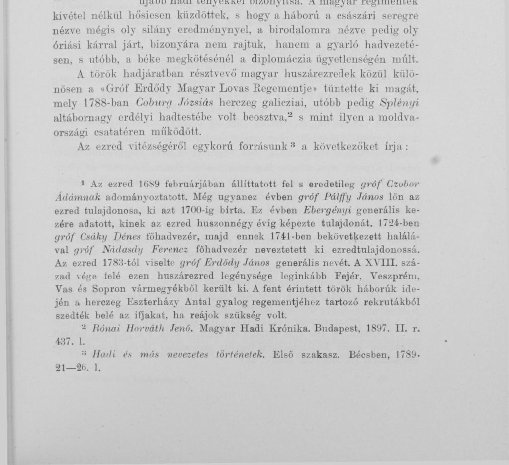 hadtörténelmi apróságok. RDŐDY-HUSZÁROK 1 az 1788-iki török hadjáratban. II.