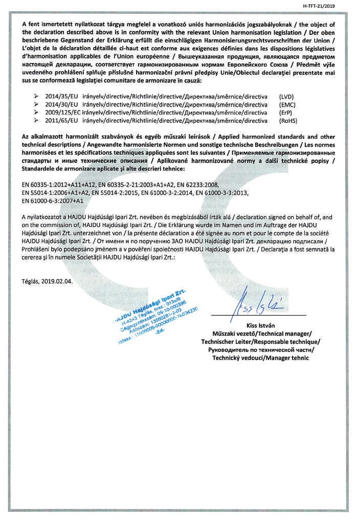 gépkönyv IND-IDExxxF ErP (4 nyelvű)