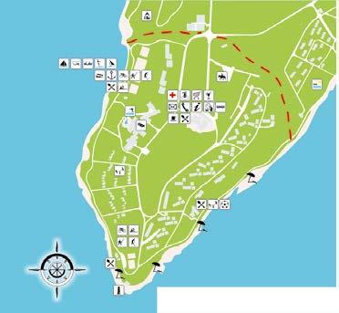 félszigeten, csendes, zöld környezetben található a mediterrán stílusban épült Lanterna üdülõtelep.