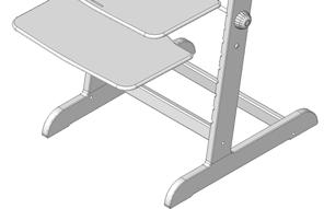 Achtung: Den festen Halt dieser Teile regelmäßig prüfen! Loosen the two adjustment screws on each side, left and right, for fitting and moving the foot and sitting panel.