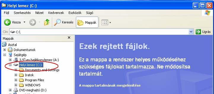 Fájlok és mappák átnevezése Nevezzük át a C: lemezegység IRATOK mappában lévő SZERZŐDÉS.TXT fájlt MEGÁLLAPODÁS.TXT nevűre! Indítsuk el a Sajátgép programot a Start menüből.