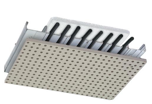 Wavin Tempower CD-4 felületfűtési és -hűtési rendszer Wavin Tempower CW-90 aktív betonos felületfűtési és -hűtési rendszer Az egyes hővezető fémlemezeket speciális tartóprofilok kötik össze, melyek a