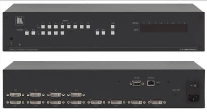 スイッチャー & ルーター VS-42HDCP 4x2 HDCP 準拠 DVI マトリックススイッチャー 仕様入力 :4 DVI-D (DVI-I コネクタ ) 出力 :2 DVI-D (DVI-I コネクタ ) コントロール : フロントパネル IR リモートコントローラー ( 同梱 ) RS-232 Ethernet 最大データ転送レート :6.