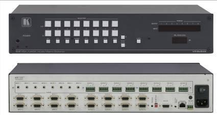 VP-8x8 8x8 PC 映像マトリックススイッチャー スイッチャー & ルーター 希望小売価格 341,000 仕様入力 :8 PC 映像 (HD15 ピン ) 出力 :8 PC 映像 (HD15 ピン ) コントロール : フロントパネル IR リモートコントローラー ( 同梱 ) RS-232 RS-485 Ethernet 帯域幅 :400MHz 外形寸法 :48.3cm x 17.