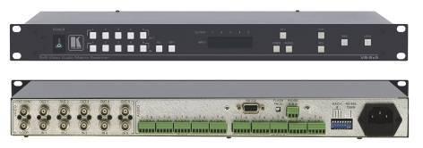 :16 コンポジット映像 / 8 YC / 4 RGBS / 5 YUV (BNC) 1 ゲンロック C ループ (BNC) コントロール : フロントパネル IR リモートコントロール RS-232 RS-485 閉接点制御帯域幅 :90MHz 外形寸法 :48.3cm x 17.