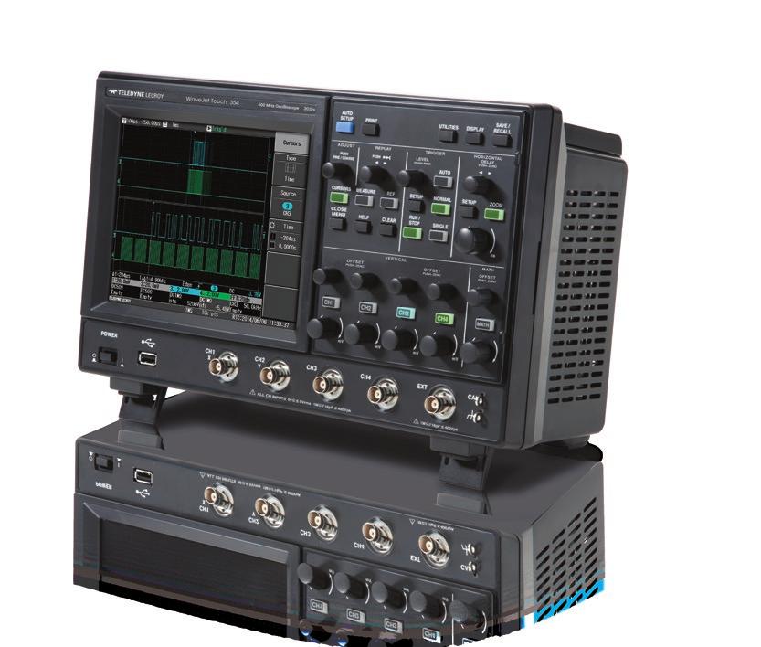 WaveJet Touch Oscilloscopes 350 MHz / 500 MHz Key Features 350 MHz and 500 MHz bandwidths Up to 2 GS/s sample rate Long Memory up to 5 Mpts 7.