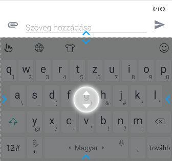 Ezután érintse meg a Felosztás elemet. Méretezze át vagy helyezze át a billentyűzetet.