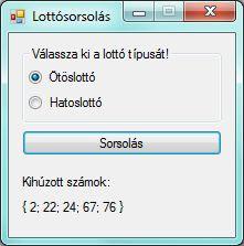 15.28. ábra Lottósorsolás rendezett számokkal Első lépésben a Halmaz osztályunkat kell átalakítanunk. Generikus típust szeretnénk belőle csinálni, azaz el akarjuk látni egy T típusparaméterrel.